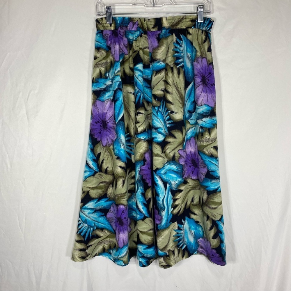 Capistrano Vintage Full Length Elastic Waist Floral Skirt - Picture 3 of 5